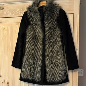 Banana Republic Black and Gray Teddy Jacket